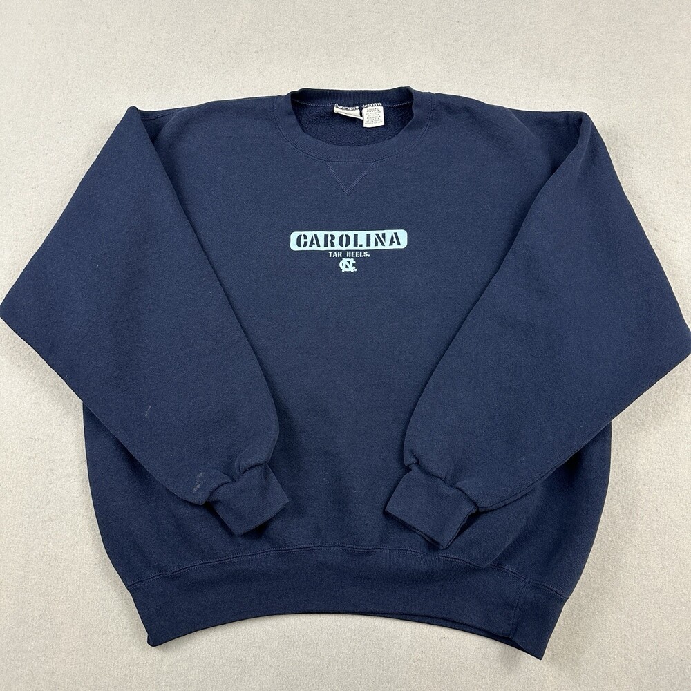 Vintage North Carolina Tar Heels Sweatshirt Men Large Blue M.J. Soffe NCAA L
